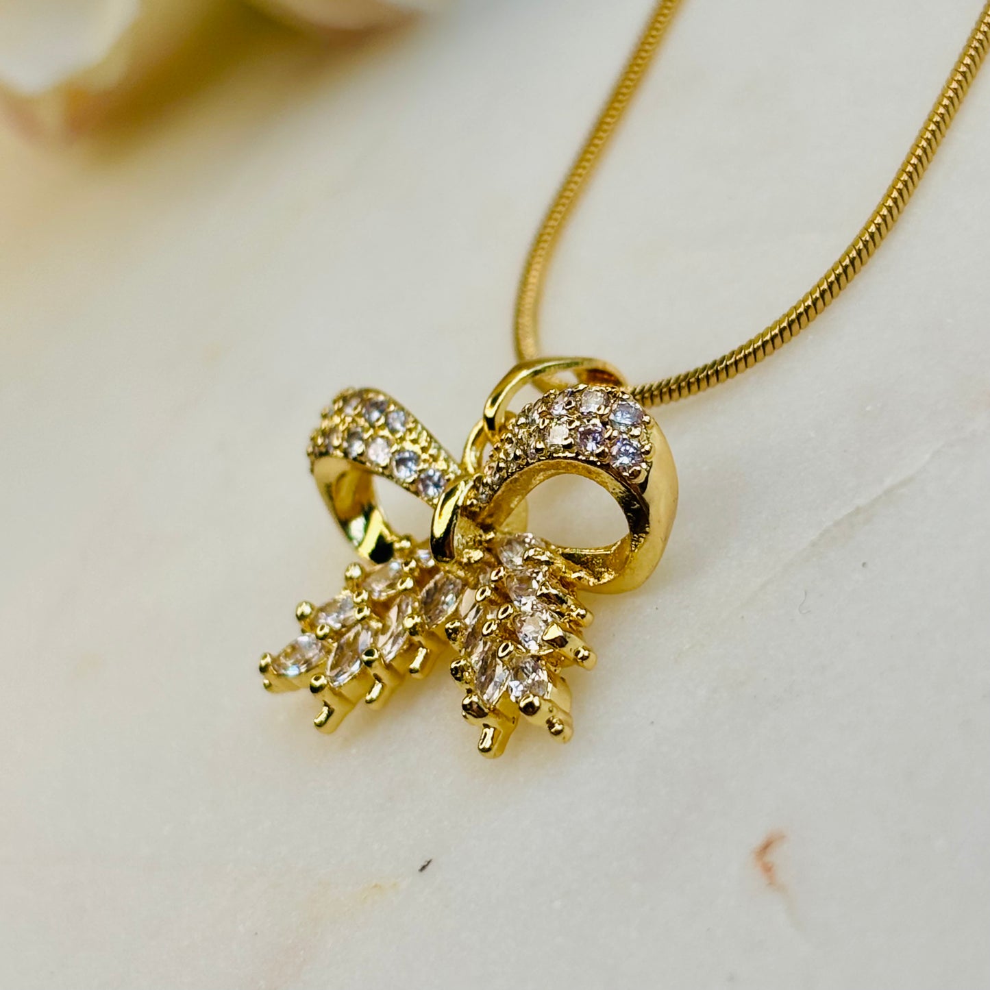 Christmas Bow Necklace