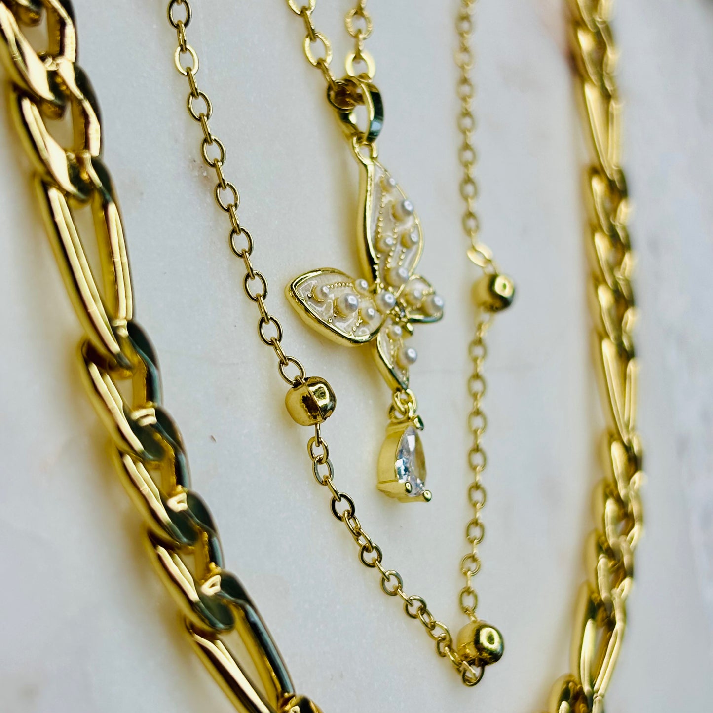 Golden Monarch Layered Necklace