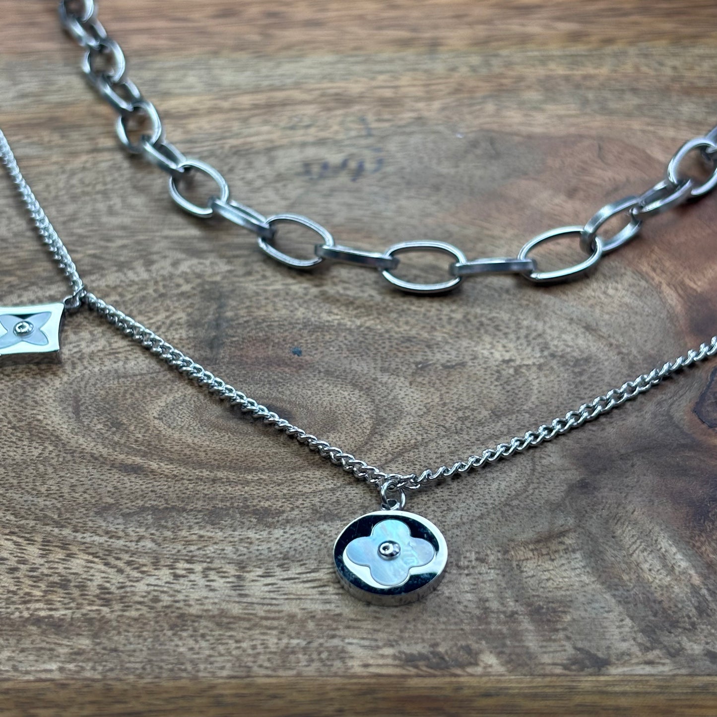 Silver Double-Layered Necklace