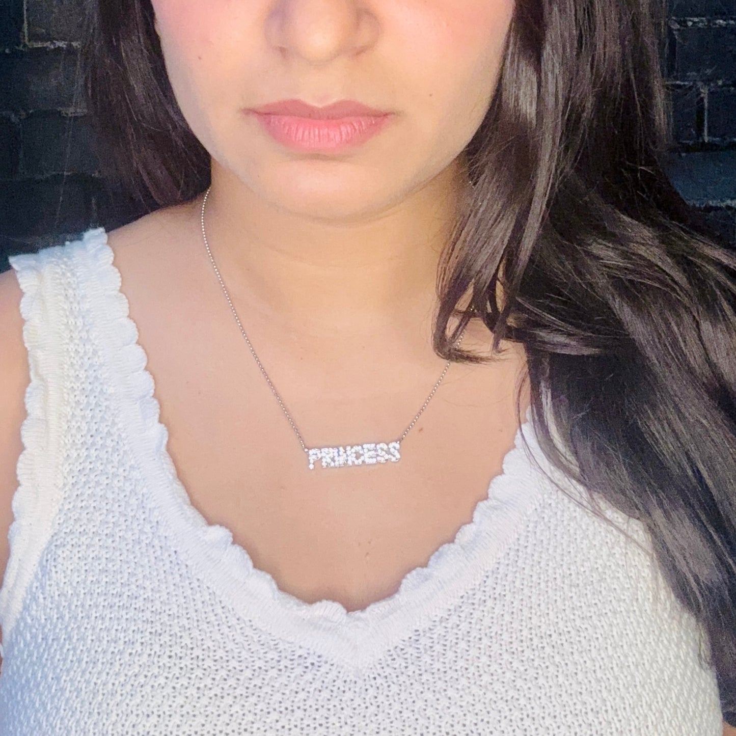 'PRINCESS' Silver Necklace