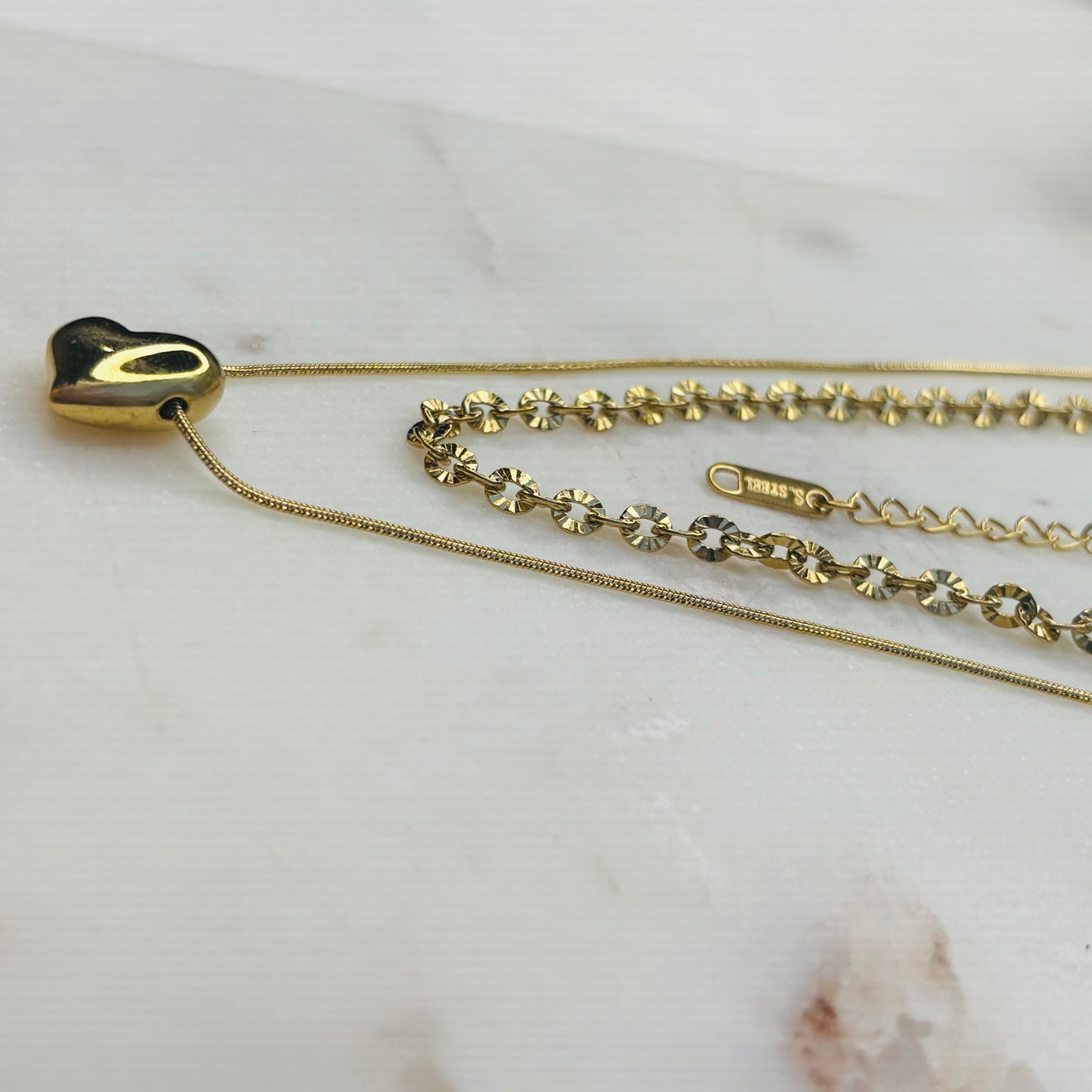 Golden-Heart Layered Necklace