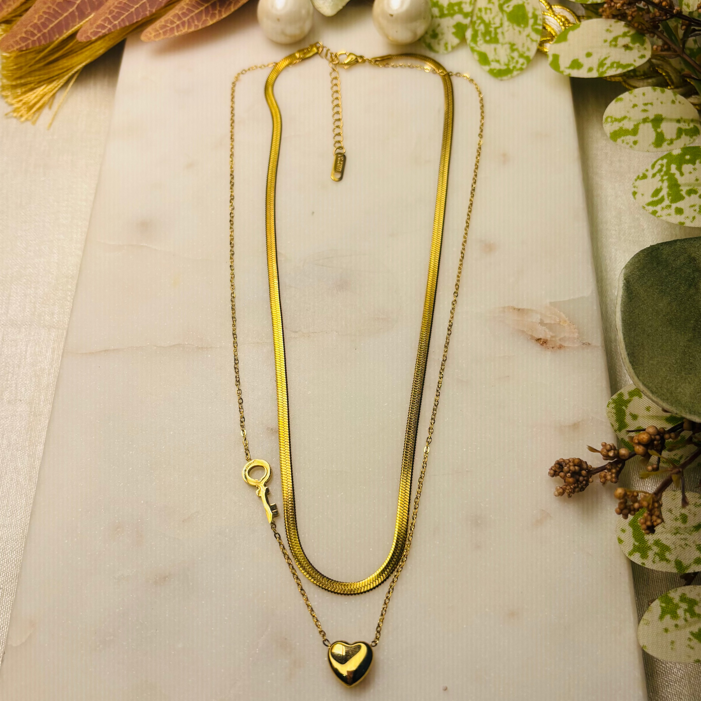 Heart & Key Layered Necklace