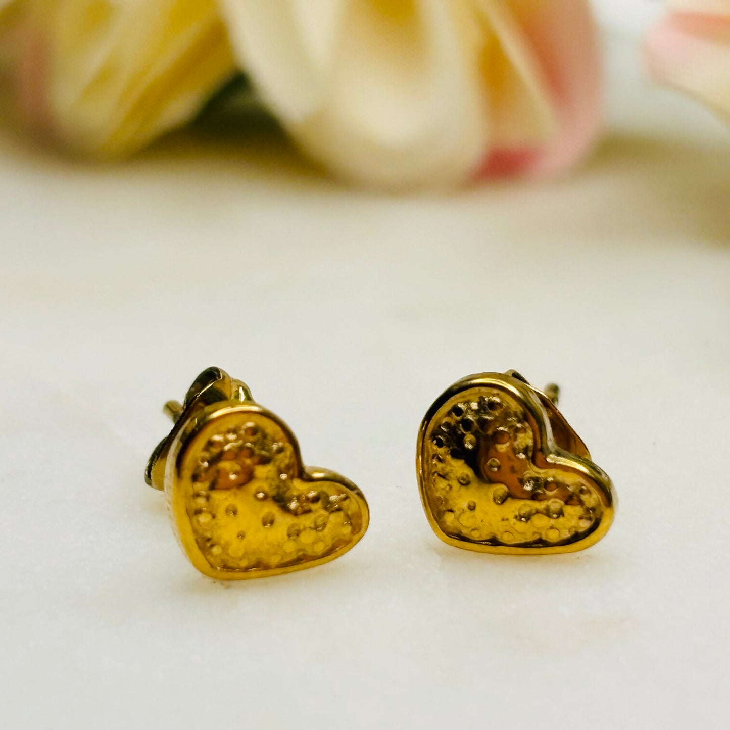 Cute Gold Heart Studs