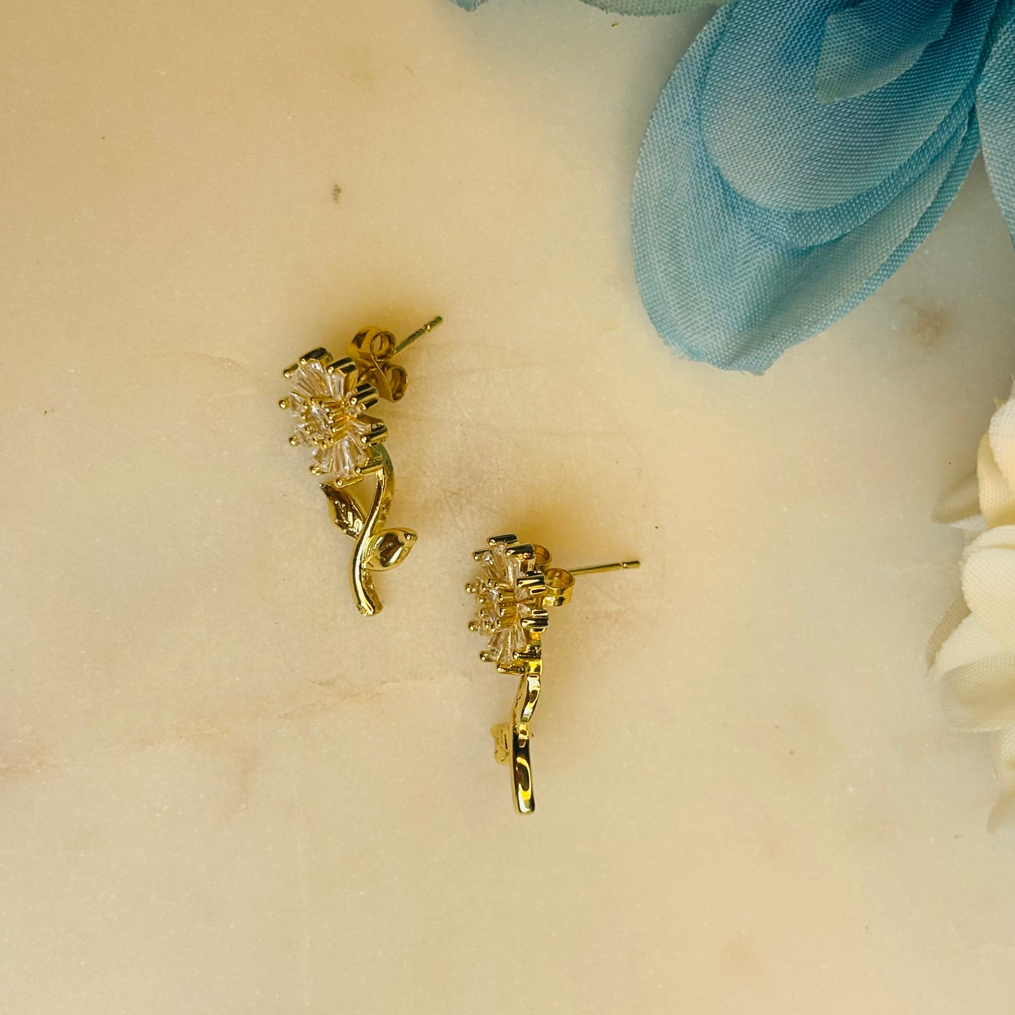 Diamond Flower Studs