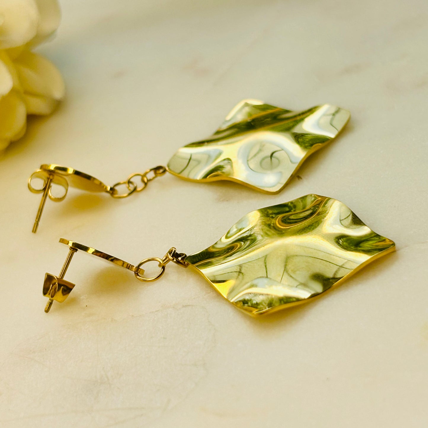 Golden Diamond Danglers