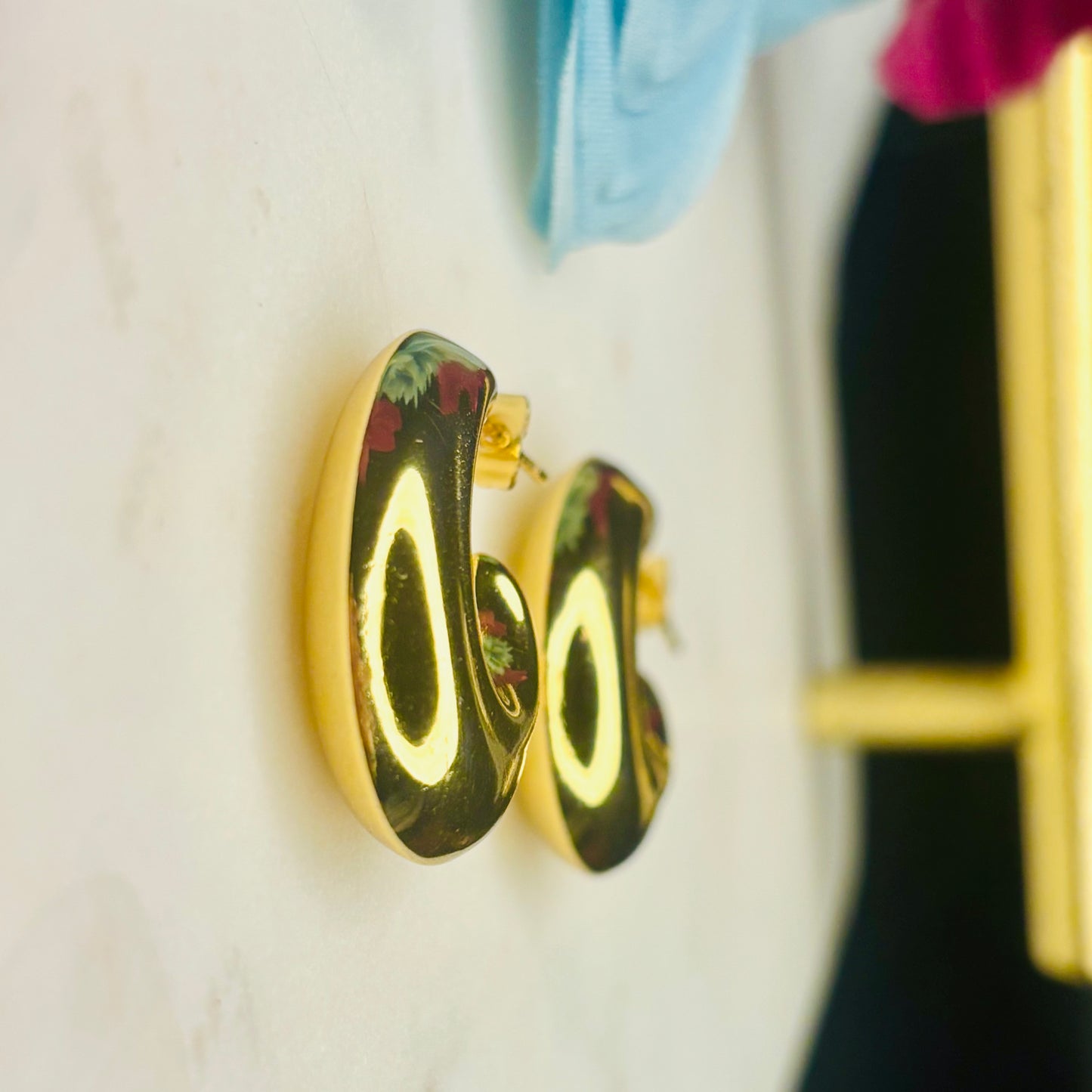 Golden Crescent Hoops