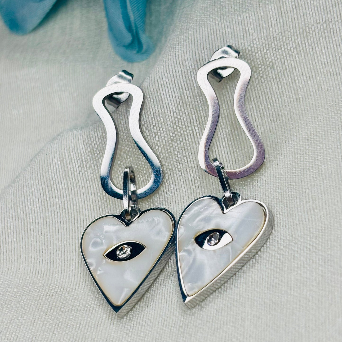 Mystic Gaze Heart Danglers