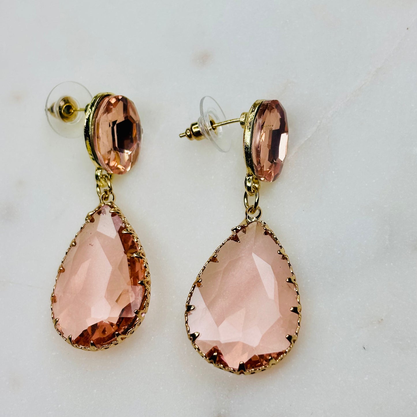 Peach Glow Teardrop Danglers
