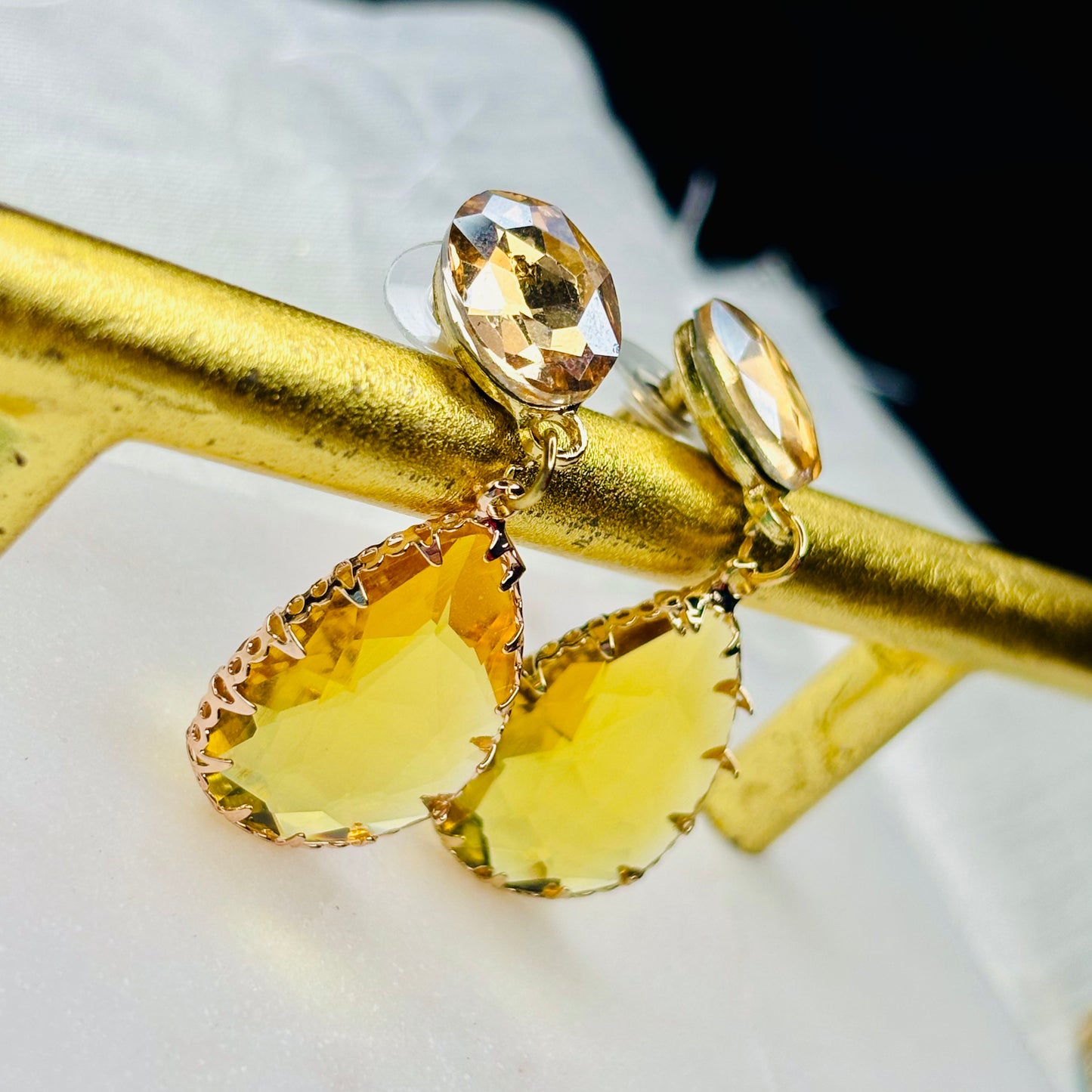 Golden Sunrise Teardrop Earrings