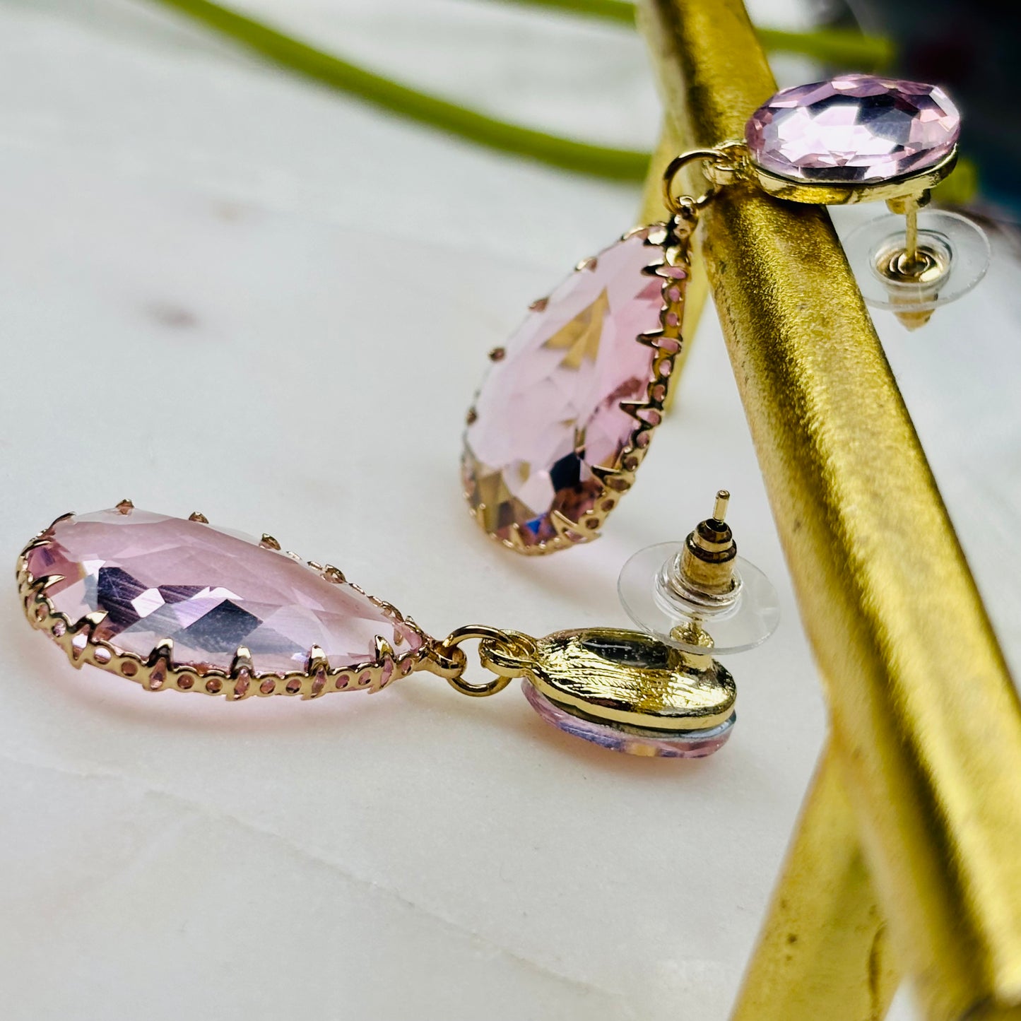 Rose Teardrop Crystal Earrings