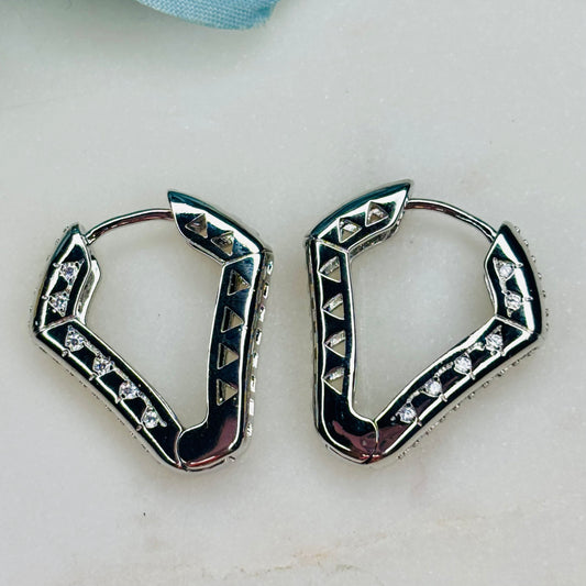 Studded V-Cut Hoops