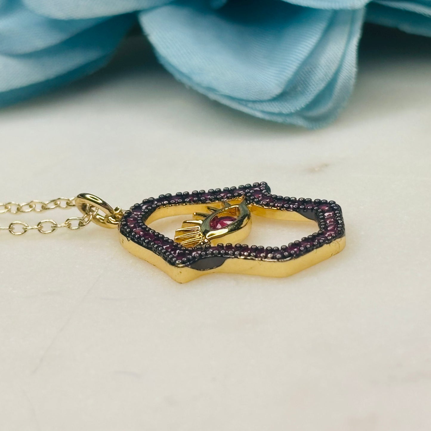 Pink Evil-Eye Necklace