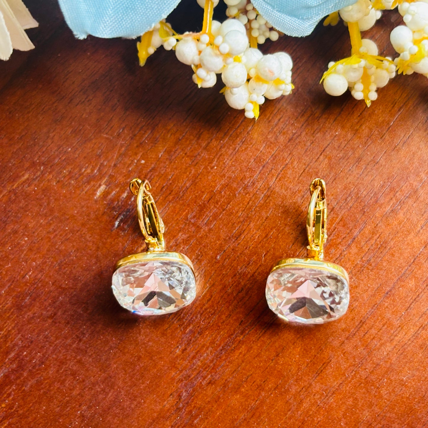 Clear Crystal Stud-Hoops