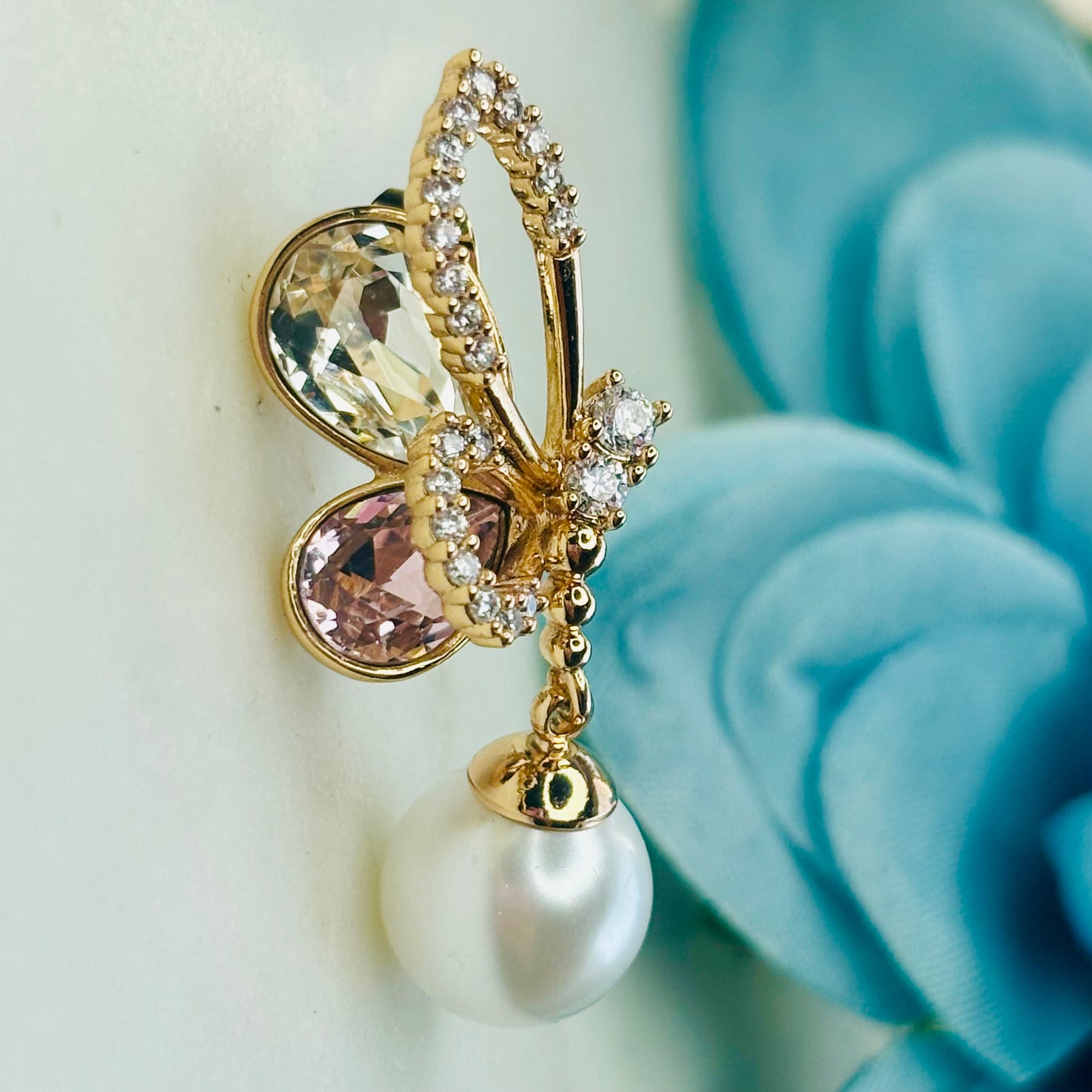 Aurora Fairy Wing Pearl Earrings