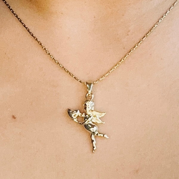 Gold Cupid Necklace