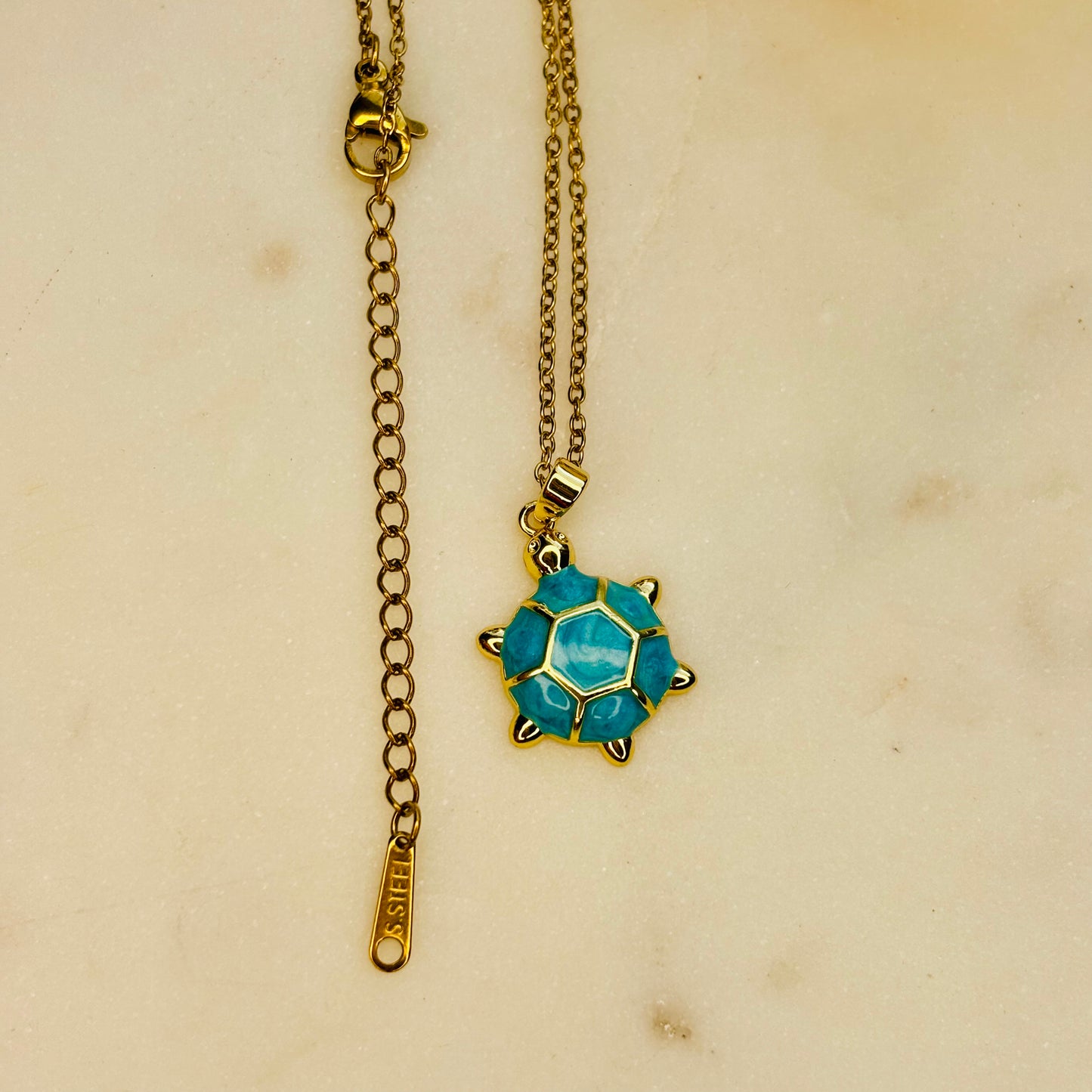 Aqua Turtle Necklace