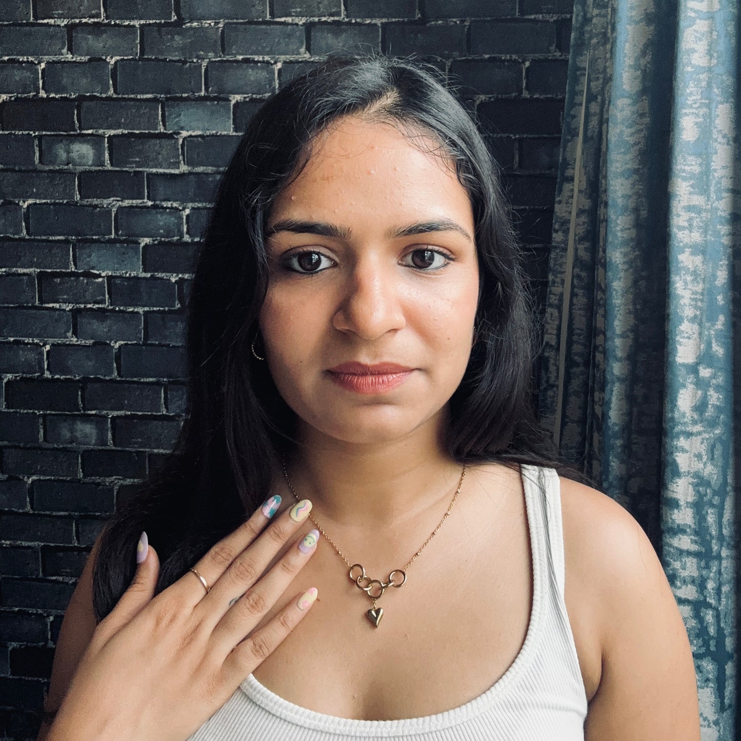 Golden Heart-Hoops Necklace