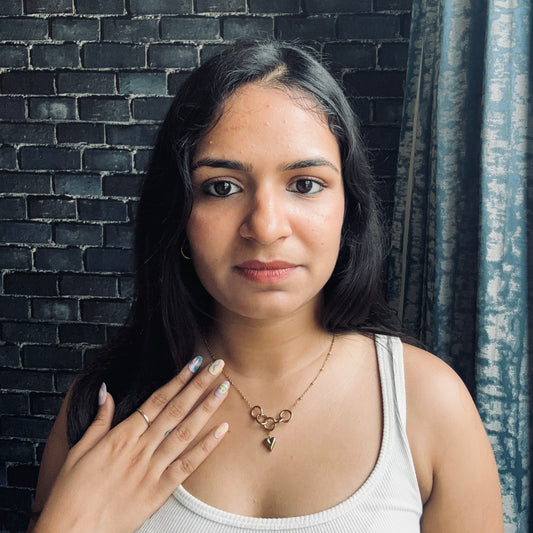 Golden Heart-Hoops Necklace