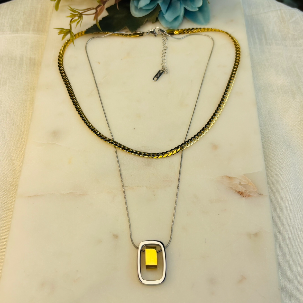 Dual-Tone Double-Layered Necklace