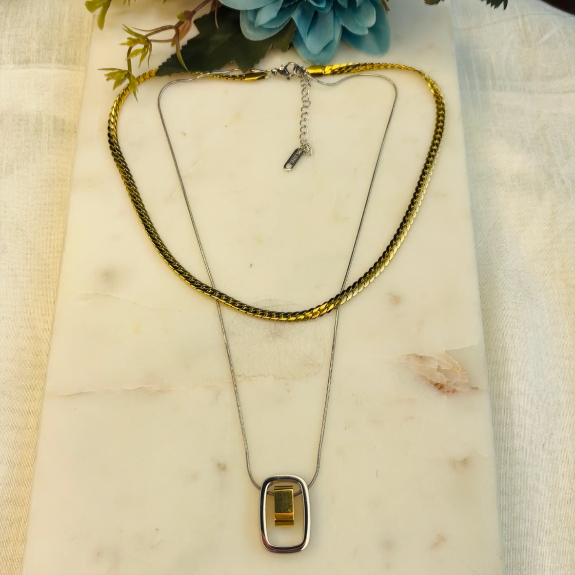 Dual-Tone Double-Layered Necklace