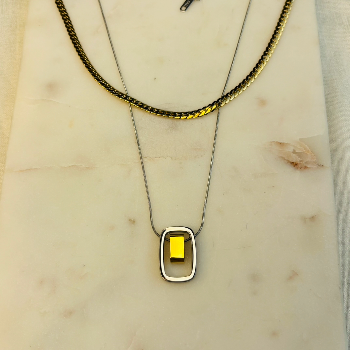 Dual-Tone Double-Layered Necklace