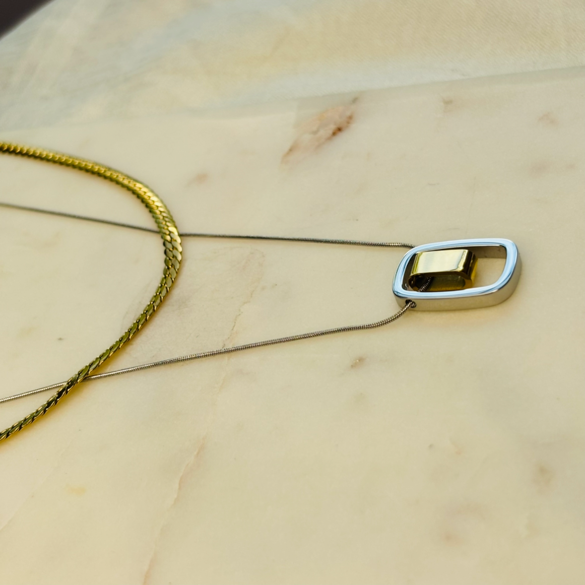 Dual-Tone Double-Layered Necklace