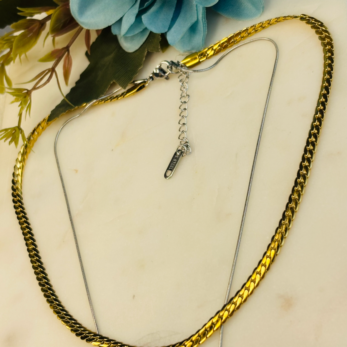 Dual-Tone Double-Layered Necklace