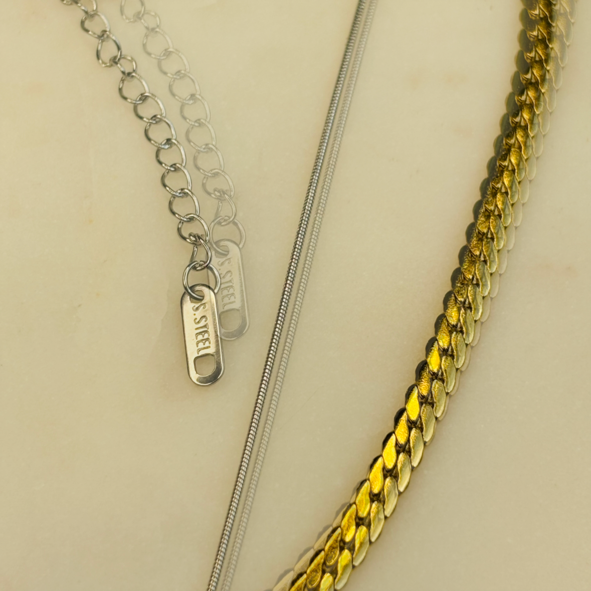 Dual-Tone Double-Layered Necklace