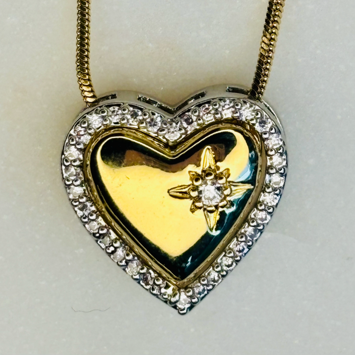 Dual-Tone Heart Necklace