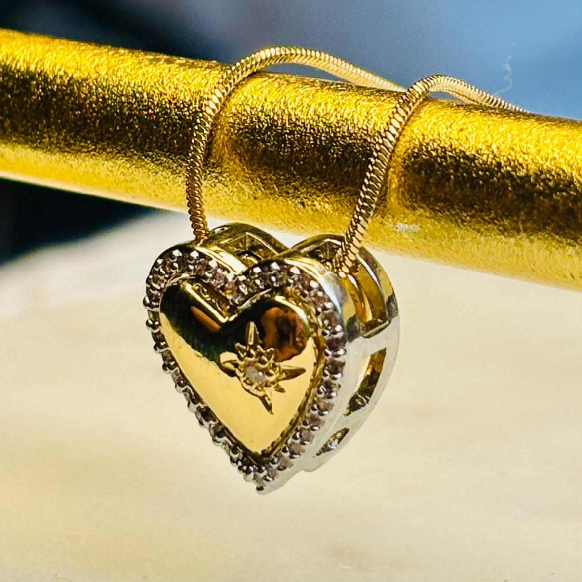 Dual-Tone Heart Necklace