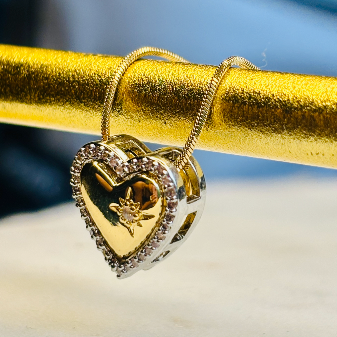 Dual-Tone Heart Necklace