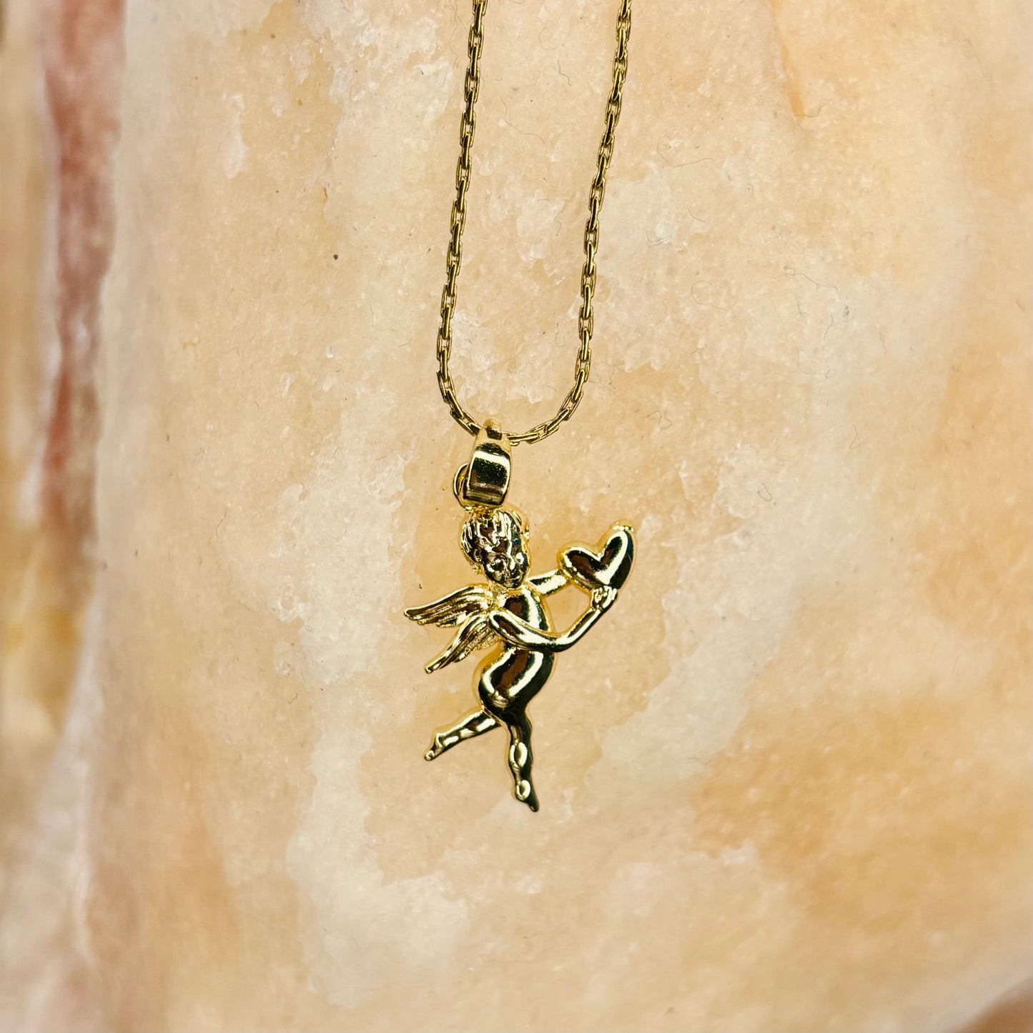 Gold Cupid Necklace