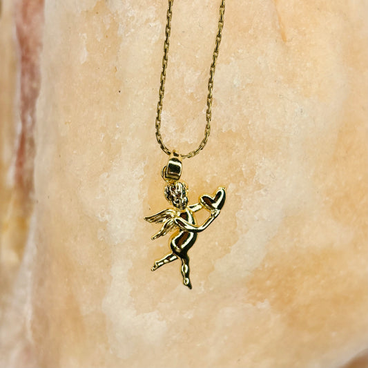 Gold Cupid Necklace
