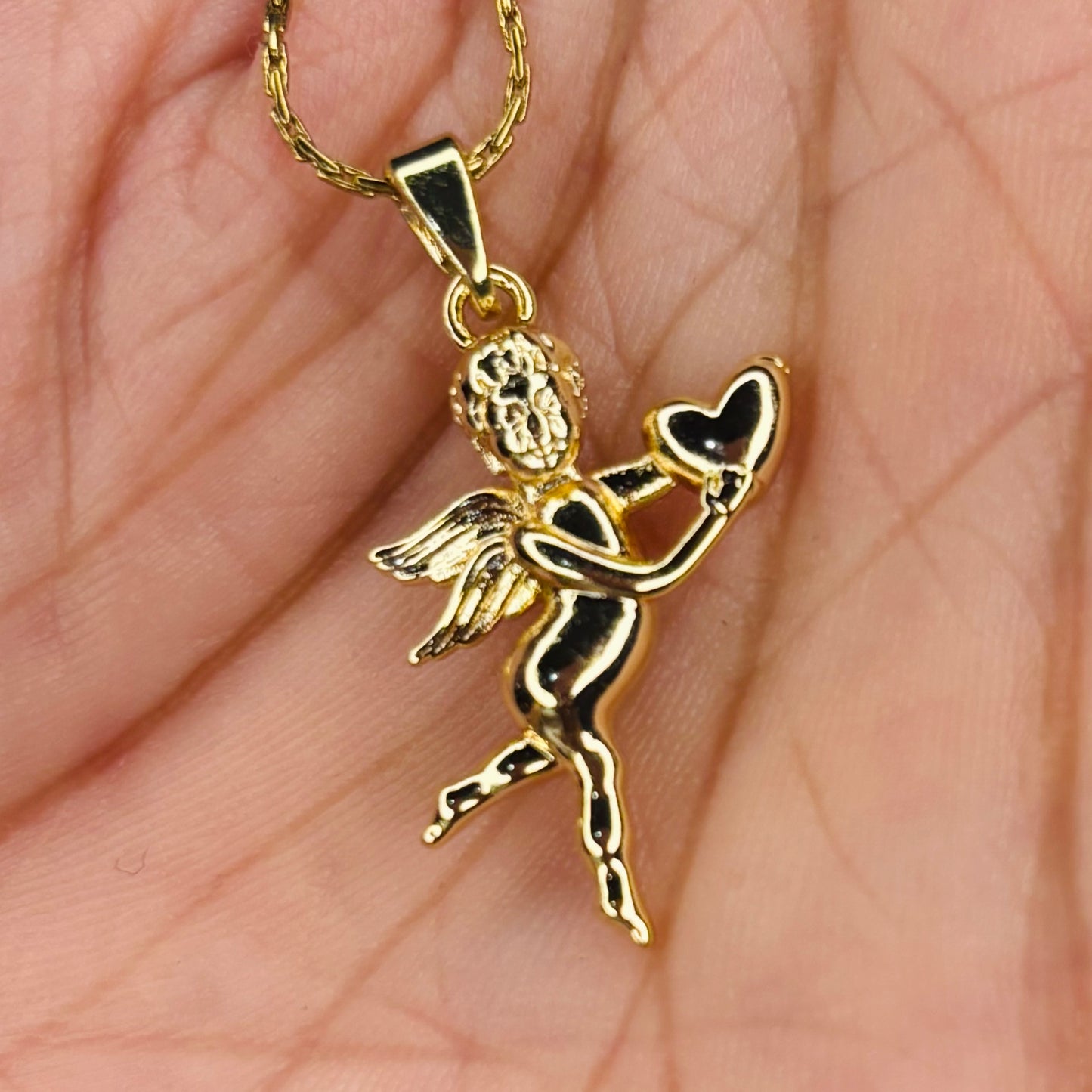 Gold Cupid Necklace
