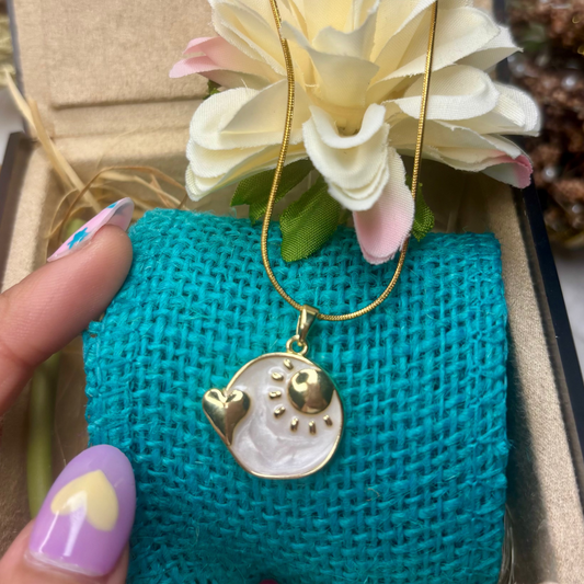 Enamel Sun-Heart Necklace