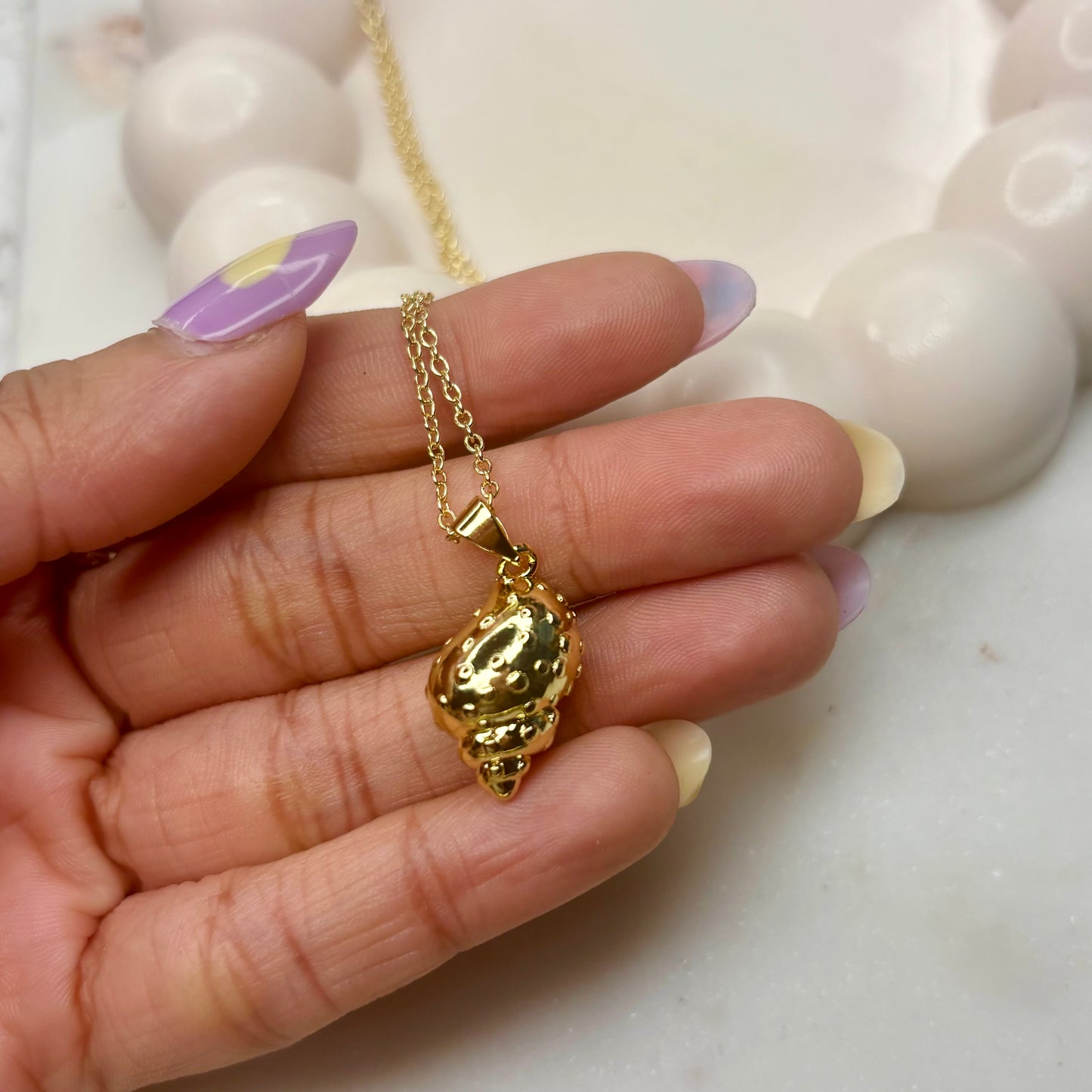 Croissant Textured Necklace