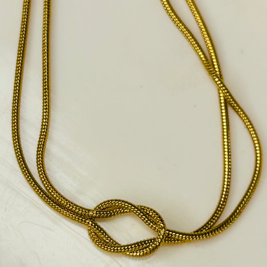Golden Chain-Knot Necklace