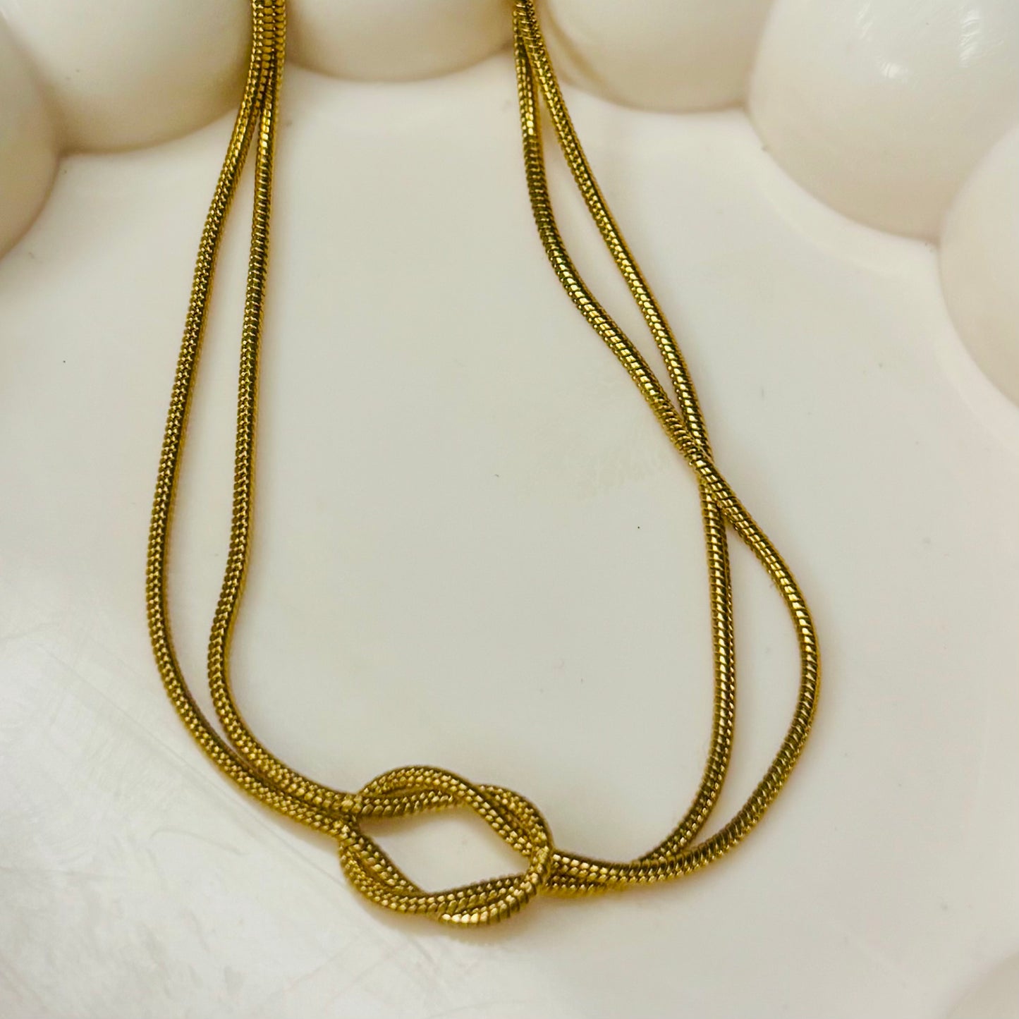 Golden Chain-Knot Necklace