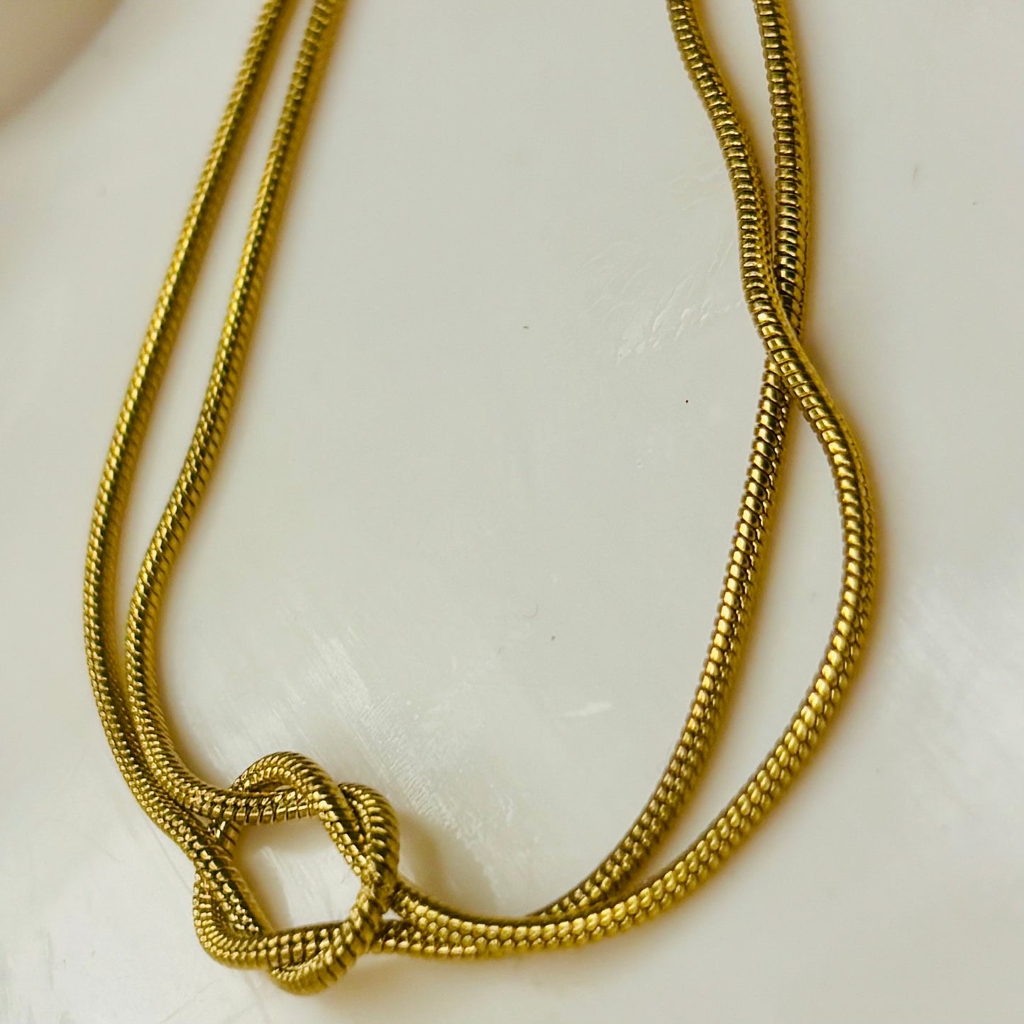 Golden Chain-Knot Necklace