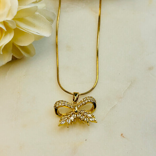 Christmas Bow Necklace