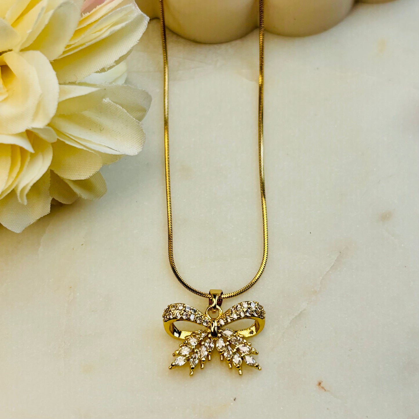 Christmas Bow Necklace