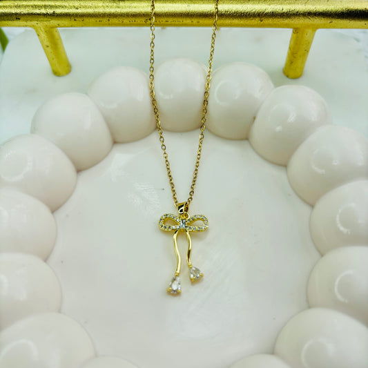 Sparkle Bow Necklace