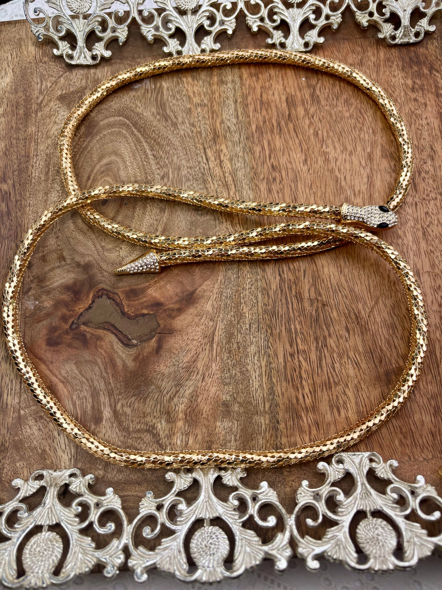 Golden Serpent Magnetized Tie Necklace
