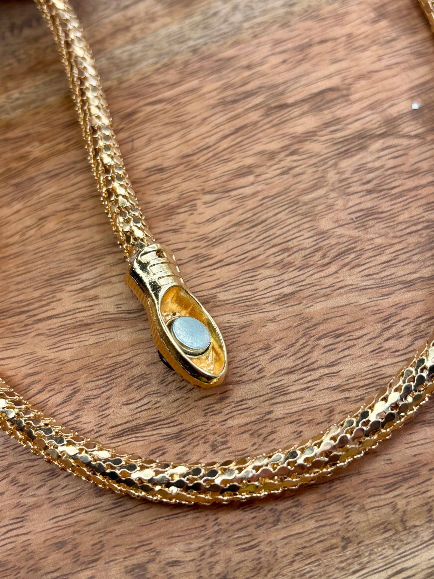 Golden Serpent Magnetized Tie Necklace