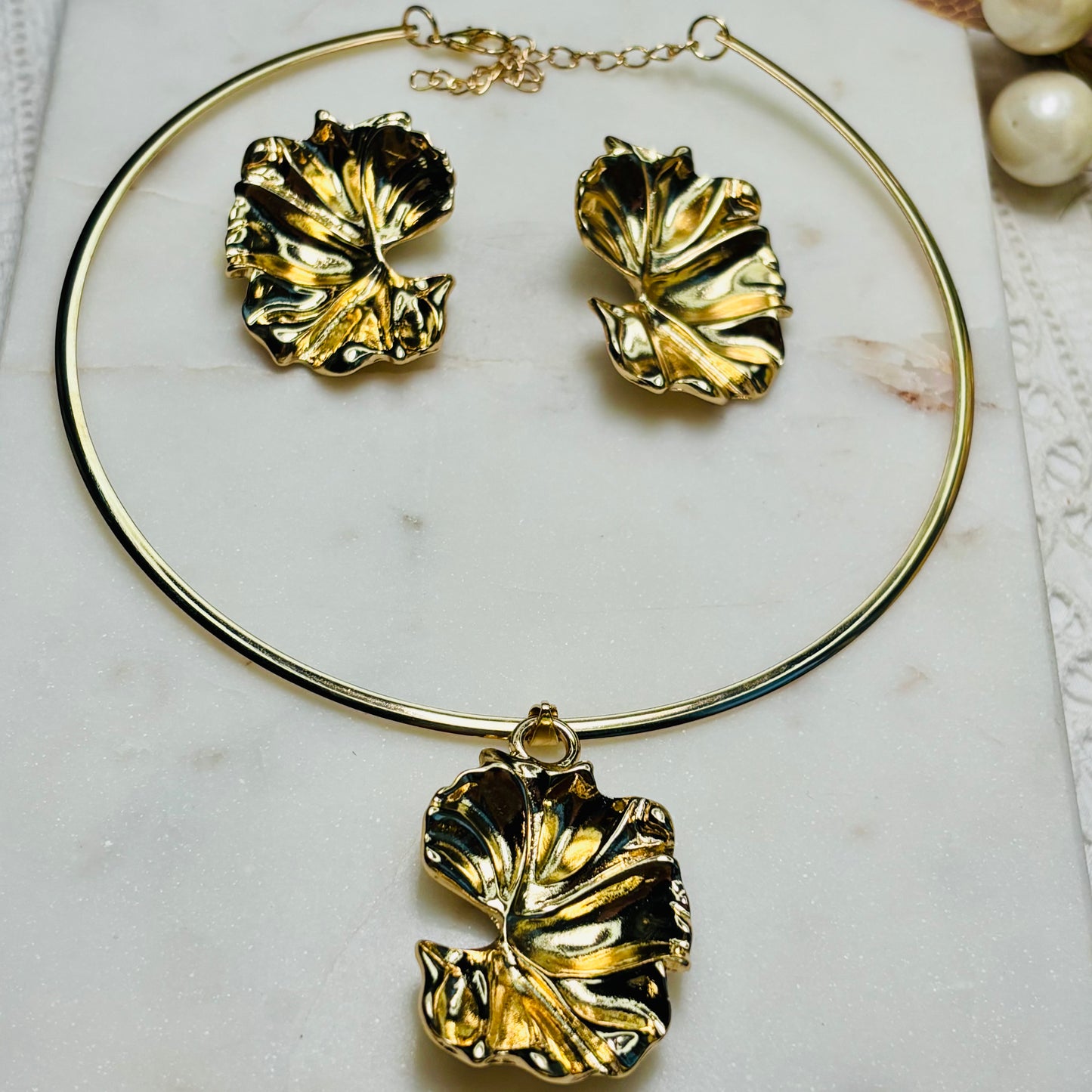 Tropical Leaf Hasli Set