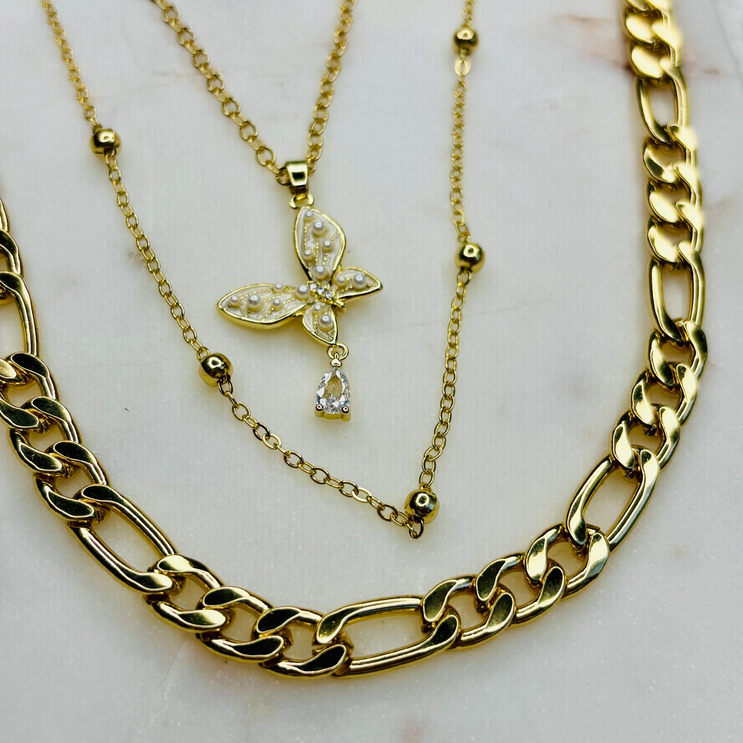 Golden Monarch Layered Necklace
