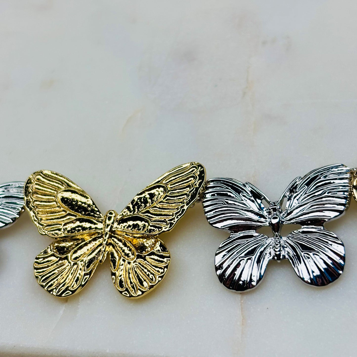 Two-Tone Butterfly Necklace