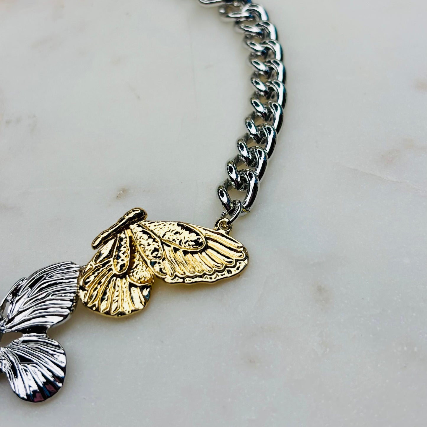 Two-Tone Butterfly Necklace