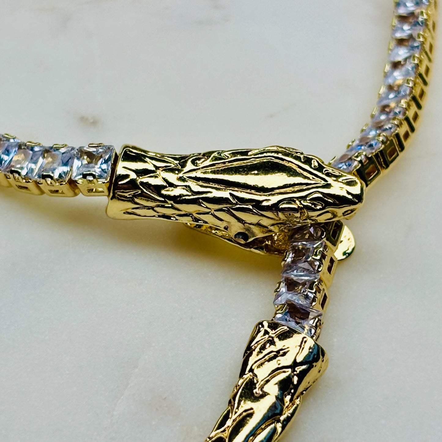 Golden Serpent Statement Necklace