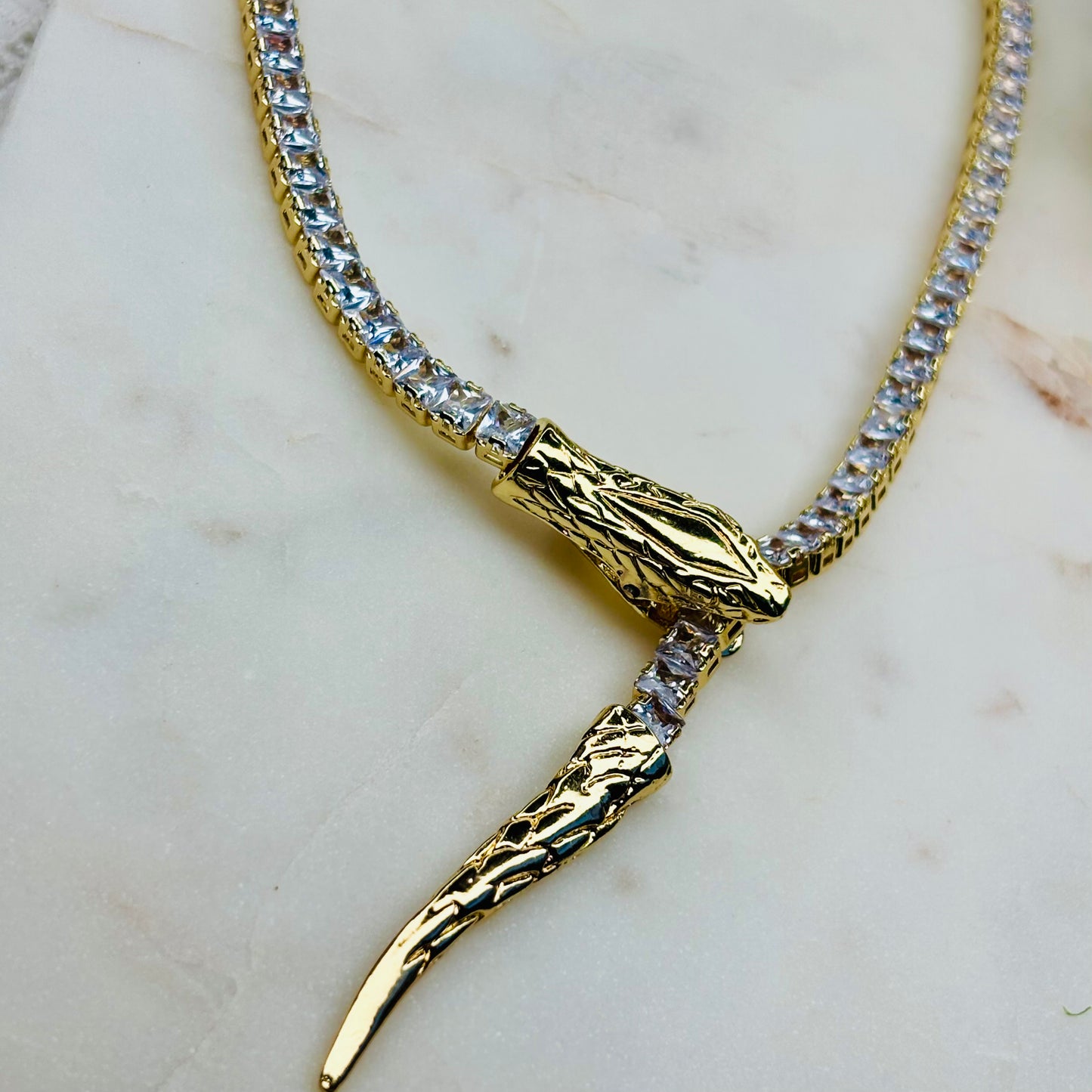 Golden Serpent Statement Necklace